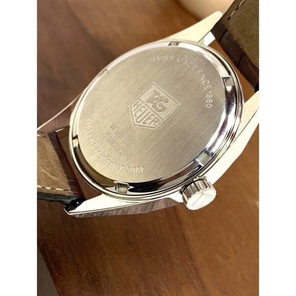 Tag Heuer Men's Watch WV2112 Carrera Re-Edition Swiss Automatic Silver Dial 35mm - Picture 6 of 14